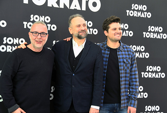 Luca Miniero, Massimo Popolizio e Frank Matano nel Photocall